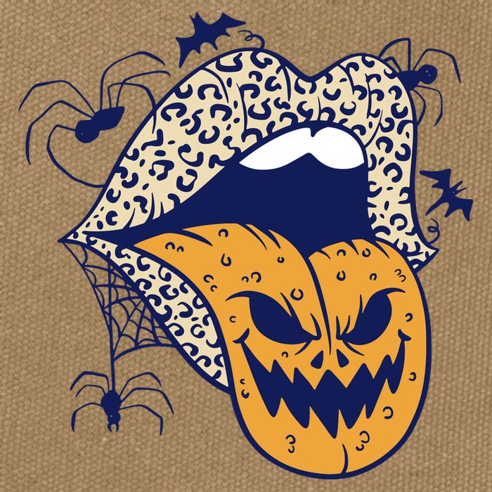 Spooky Halloween Lips Cotton Canvas Backpack