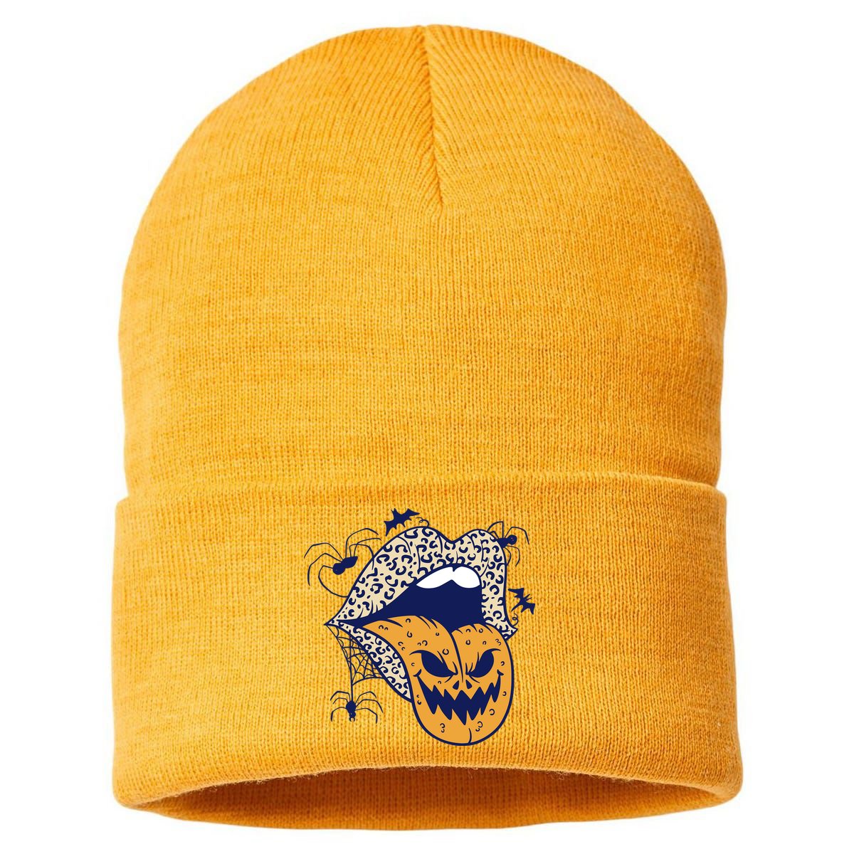 Spooky Halloween Lips Sustainable Knit Beanie