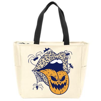 Spooky Halloween Lips Zip Tote Bag