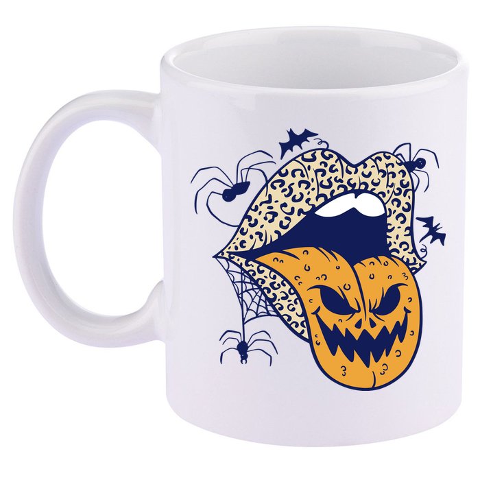 Spooky Halloween Lips 11oz C Handle Ceramic Mug