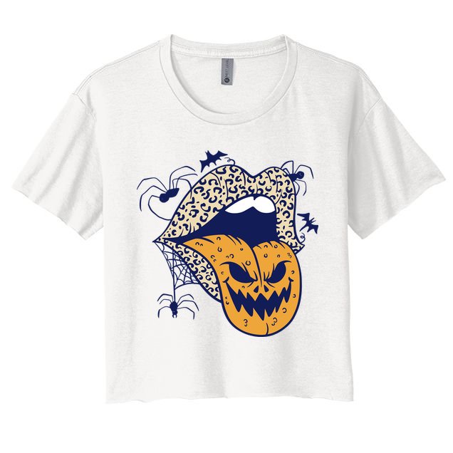 Spooky Halloween Lips Crop Top