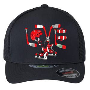 Stealing Hearts Like I Steal Pucks Valentines Day Ice Hockey Flexfit Unipanel Trucker Cap