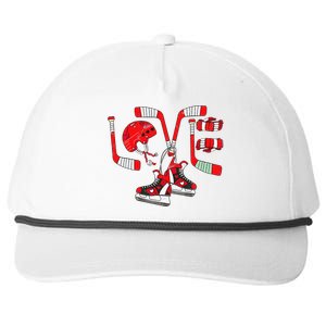 Stealing Hearts Like I Steal Pucks Valentines Day Ice Hockey Snapback Five-Panel Rope Hat