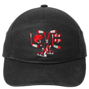 Stealing Hearts Like I Steal Pucks Valentines Day Ice Hockey 7-Panel Snapback Hat