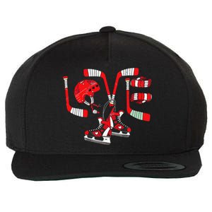 Stealing Hearts Like I Steal Pucks Valentines Day Ice Hockey Wool Snapback Cap