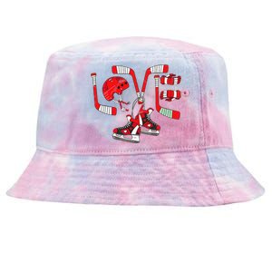 Stealing Hearts Like I Steal Pucks Valentines Day Ice Hockey Tie-Dyed Bucket Hat