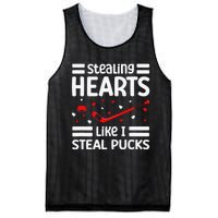 Stealing Hearts Like I Steal Pucks Hockey Valentines Day Mesh Reversible Basketball Jersey Tank