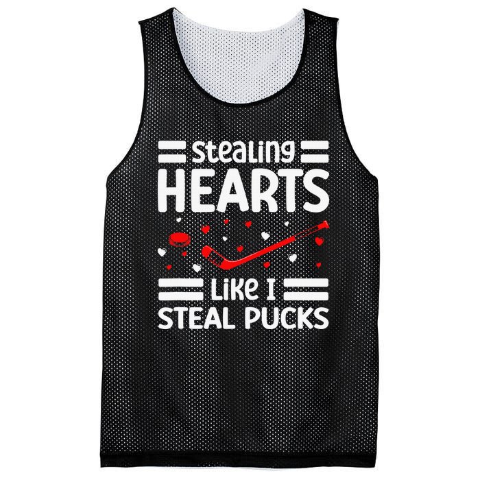 Stealing Hearts Like I Steal Pucks Hockey Valentines Day Mesh Reversible Basketball Jersey Tank