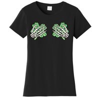 Skeleton Hands Lucky Shamrock Happy St Patricks Day Women's T-Shirt