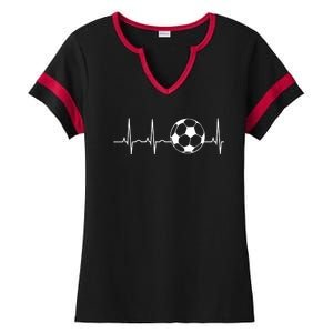 Soccer Heartbeat Lover Ladies Halftime Notch Neck Tee