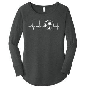 Soccer Heartbeat Lover Women's Perfect Tri Tunic Long Sleeve Shirt