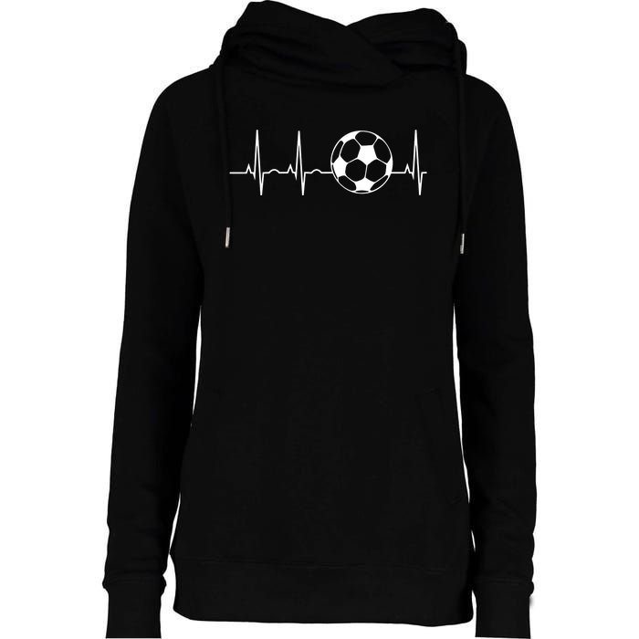 Soccer Heartbeat Lover Womens Funnel Neck Pullover Hood