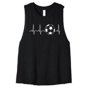 Soccer Heartbeat Lover Women's Racerback Cropped Tank