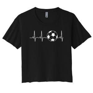 Soccer Heartbeat Lover Women's Crop Top Tee