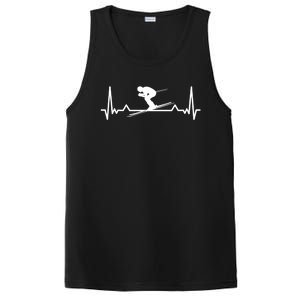 Skiing Heartbeat Line Funny Funny Gift Great Gift PosiCharge Competitor Tank