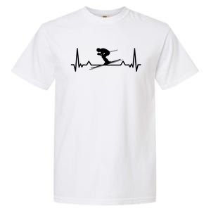 Skiing Heartbeat Line Funny Funny Gift Great Gift Garment-Dyed Heavyweight T-Shirt