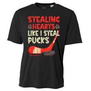 Stealing Heart Like I Steal Pucks Valentines Day Hockey Cooling Performance Crew T-Shirt