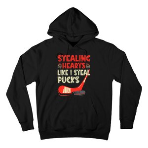 Stealing Heart Like I Steal Pucks Valentines Day Hockey Hoodie