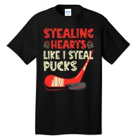 Stealing Heart Like I Steal Pucks Valentines Day Hockey Tall T-Shirt