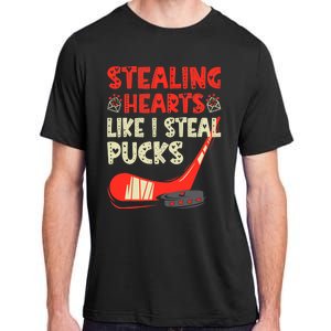 Stealing Heart Like I Steal Pucks Valentines Day Hockey Adult ChromaSoft Performance T-Shirt