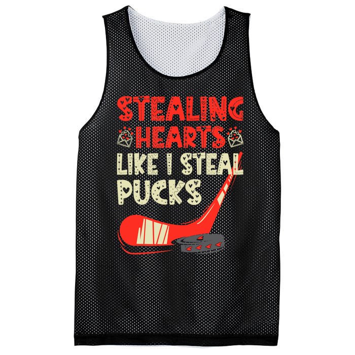 Stealing Heart Like I Steal Pucks Valentines Day Hockey Mesh Reversible Basketball Jersey Tank