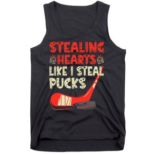 Stealing Heart Like I Steal Pucks Valentines Day Hockey Tank Top