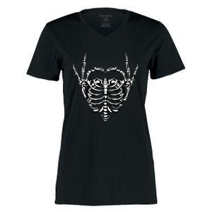 Skeleton Hands Love Heart Halloween Costume Women's Momentum V-Neck T-Shirt