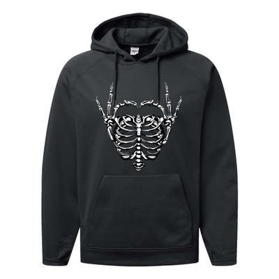 Skeleton Hands Love Heart Halloween Costume Performance Fleece Hoodie