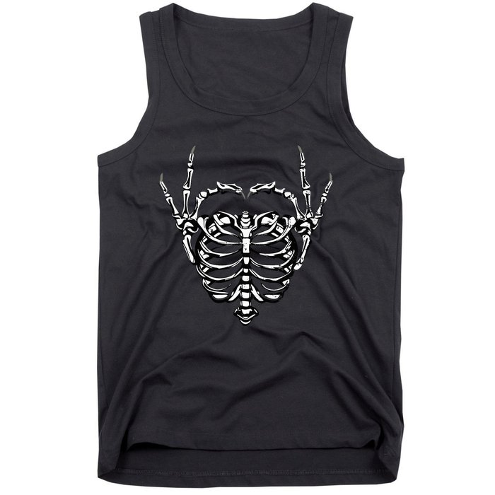 Skeleton Hands Love Heart Halloween Costume Tank Top