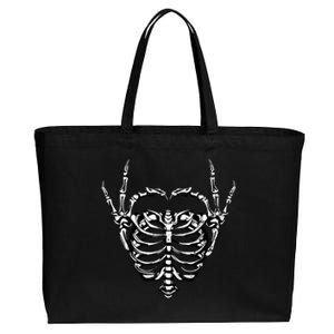 Skeleton Hands Love Heart Halloween Costume Cotton Canvas Jumbo Tote