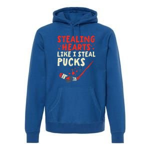 Stealing Heart Like I Steal Pucks Valentines Day Hockey Premium Hoodie