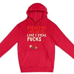 Stealing Heart Like I Steal Pucks Valentines Day Hockey Premium Pullover Hoodie