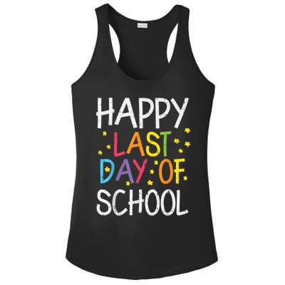 Stars Happy Last Day Of School Cute Graduation Teacher Ladies PosiCharge Competitor Racerback Tank