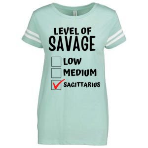 Sagittarius Horoscope Level Of Savage Zodiac Traits Pun Gift Enza Ladies Jersey Football T-Shirt