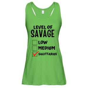 Sagittarius Horoscope Level Of Savage Zodiac Traits Pun Gift Ladies Essential Flowy Tank