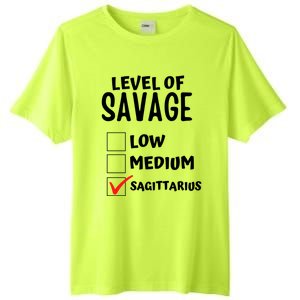 Sagittarius Horoscope Level Of Savage Zodiac Traits Pun Gift Tall Fusion ChromaSoft Performance T-Shirt