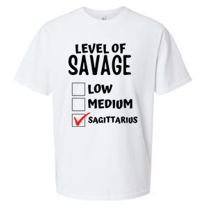 Sagittarius Horoscope Level Of Savage Zodiac Traits Pun Gift Sueded Cloud Jersey T-Shirt