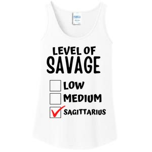 Sagittarius Horoscope Level Of Savage Zodiac Traits Pun Gift Ladies Essential Tank