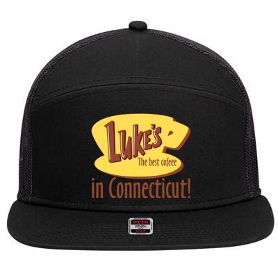 Stars Hollow Lukes Coffee The Best Coffee In Connecticut 7 Panel Mesh Trucker Snapback Hat