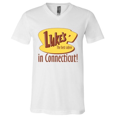 Stars Hollow Lukes Coffee The Best Coffee In Connecticut V-Neck T-Shirt