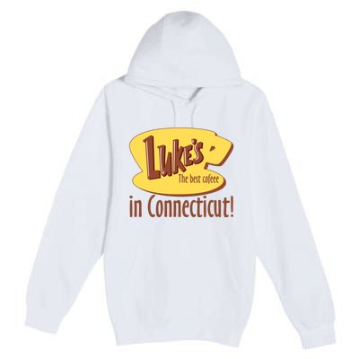 Stars Hollow Lukes Coffee The Best Coffee In Connecticut Premium Pullover Hoodie