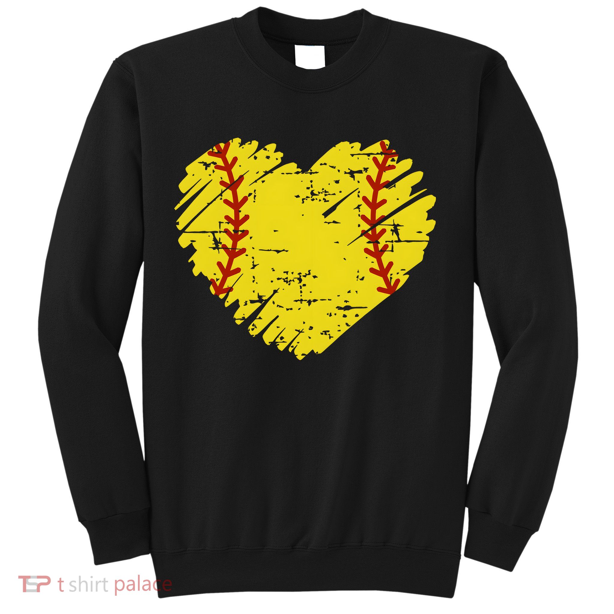 Softball Heart Lover Sporty Sport Sweatshirt