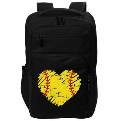 Softball Heart Lover Sporty Sport Impact Tech Backpack