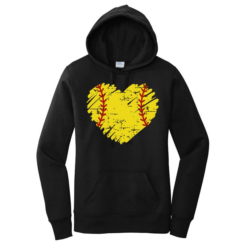 Softball Heart Lover Sporty Sport Women's Pullover Hoodie