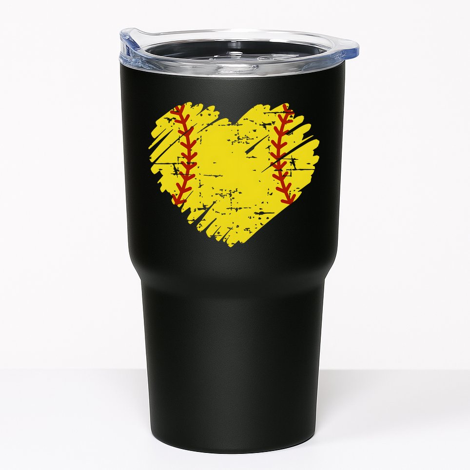 Softball Heart Lover Sporty Sport Tumbler
