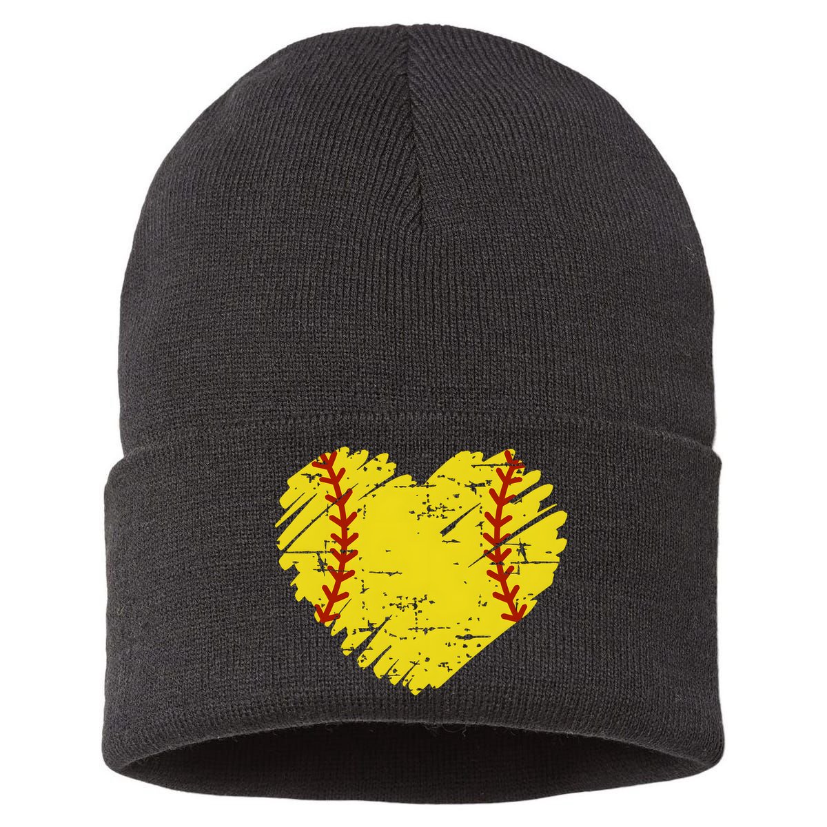 Softball Heart Lover Sporty Sport Sustainable Knit Beanie