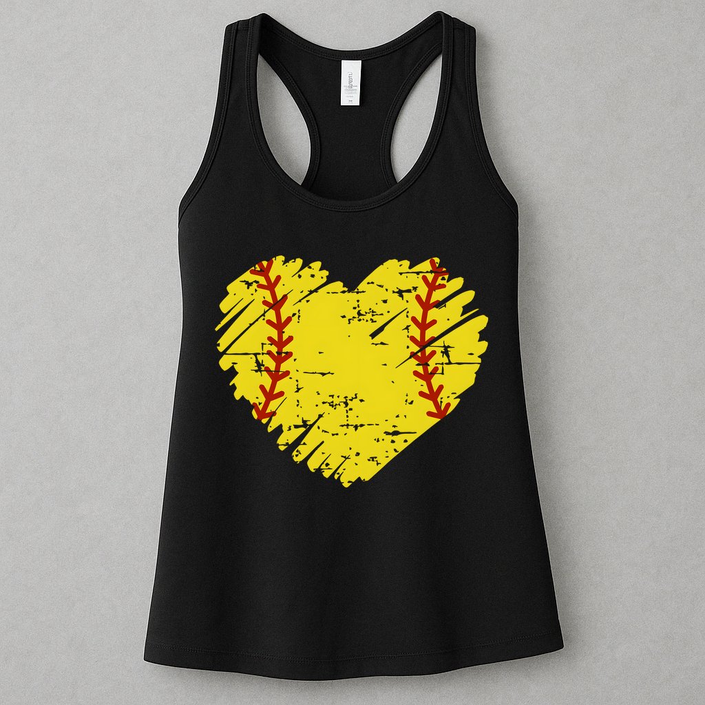 Softball Heart Lover Sporty Sport Womens Tank Top