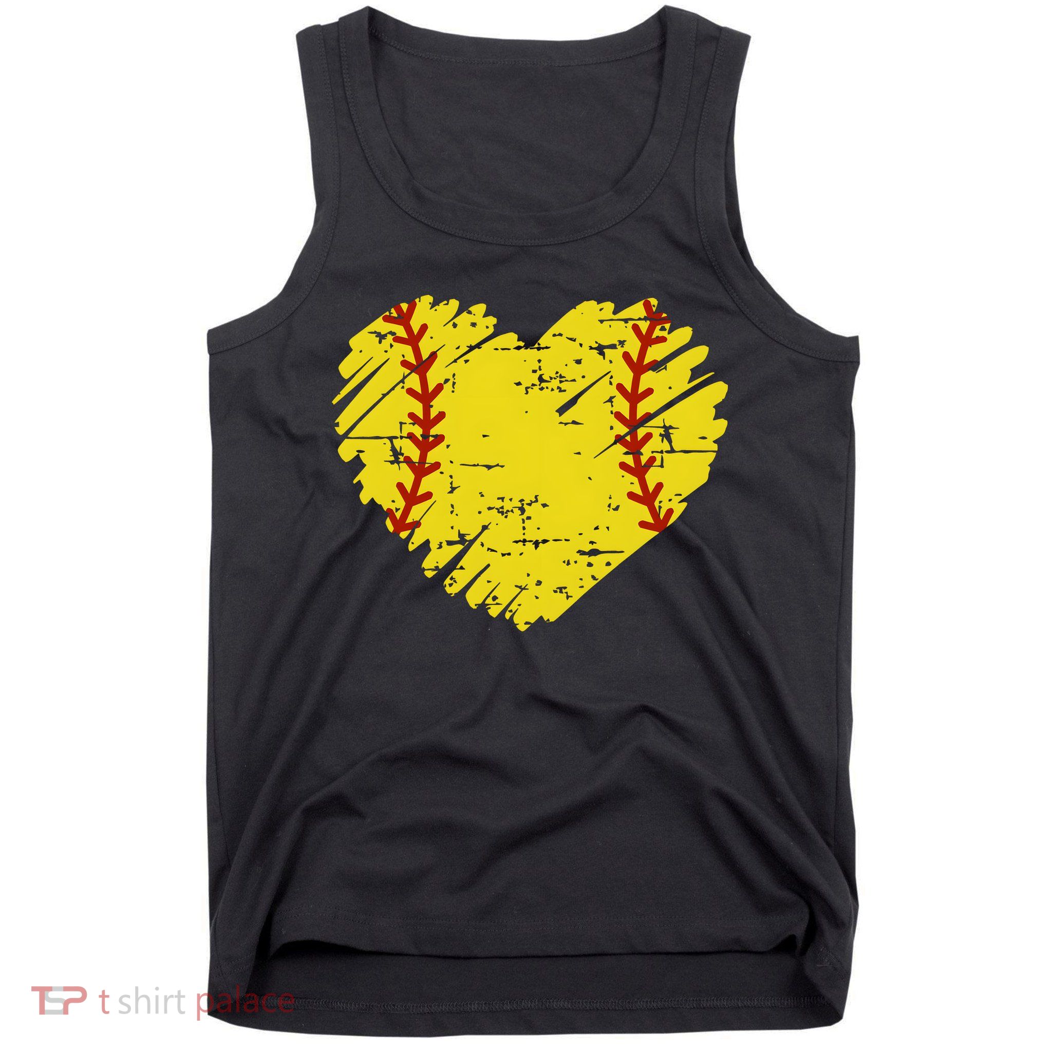 Softball Heart Lover Sporty Sport Tank Top