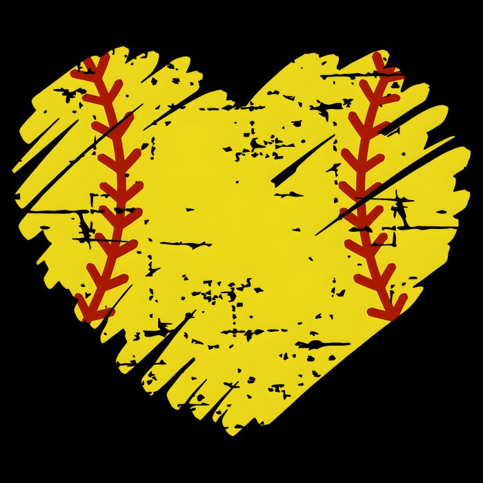 Softball Heart Lover Sporty Sport Womens T-Shirt