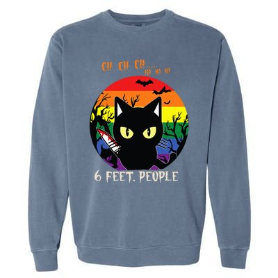 Scary Halloween LGBT Pride Rainbow Cat Garment-Dyed Sweatshirt